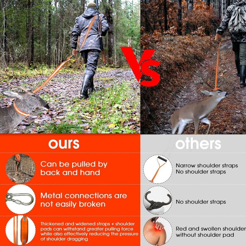 Vecacosic Deer Drag Strap and Harness Heavy Duty Safety Deer Dragging Rope Hunting Accessories for Hunters - Image 5